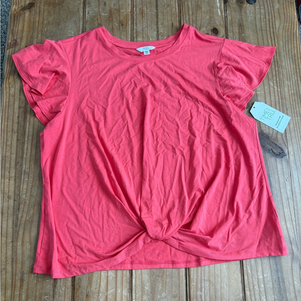 ⭐️5/$15! Time & Tru Tie Front Tee
